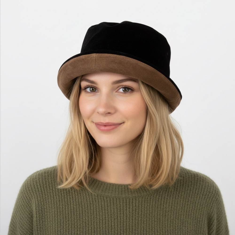 Haltitude Elegant Black and Brown Women's Hat made in USA Vintage